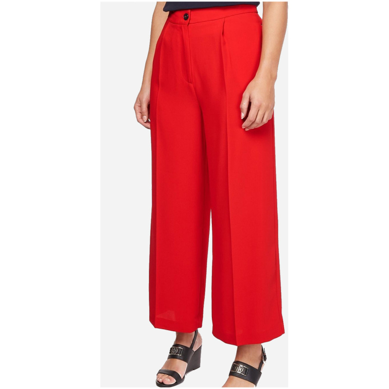 FLUID TWILL WIDE LEG CROP PANT